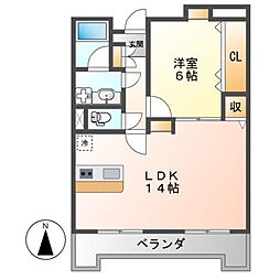 セキスイハイム徳川レジデンス 1LDKの間取図画像