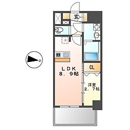 名古屋市中区新栄2丁目マンション 1LDKの間取図画像