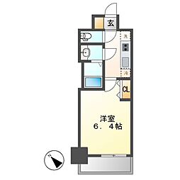 アステリ鶴舞テーセラ 1Kの間取図画像
