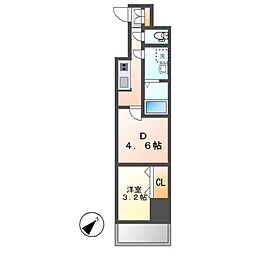 メイクスWアート上前津V 1DKの間取図画像
