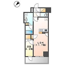 ローレルタワー名古屋千種 1LDKの間取図画像