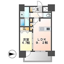 ファステートNAGOYA今池バレンシア 1LDKの間取図画像