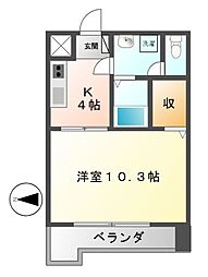 グレイス泉 1Kの間取図画像