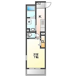 ラコルタブローン 1Kの間取図画像