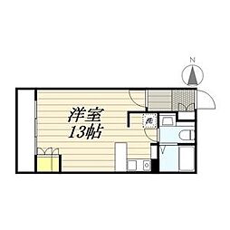 アルドゥ6 ワンルームの間取図画像