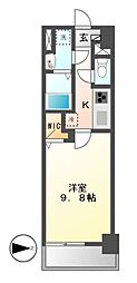 トレヴィ高岳 1Kの間取図画像