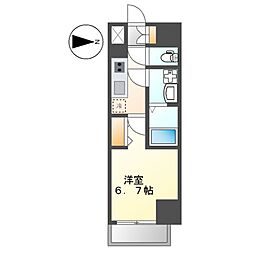 名古屋市北区杉栄町5丁目マンション 1Kの間取図画像