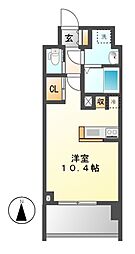 メルカーサ泉 ワンルームの間取図画像