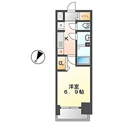 プレサンス東別院駅前2 1Kの間取図画像