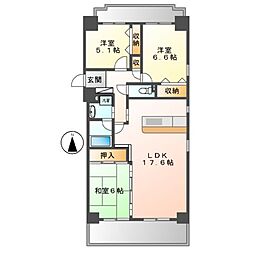 イトーピア千代田マンション 3LDKの間取図画像