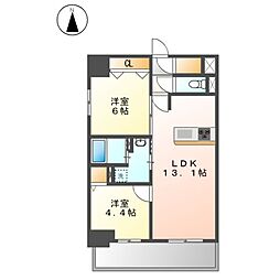 S-RESIDENCE高岳clarity(クラリティ) 2LDKの間取図画像