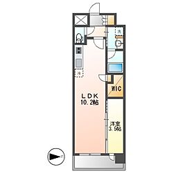 名古屋市中区橘1丁目マンション 1LDKの間取図画像