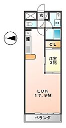グラマシー白川公園 1LDKの間取図画像