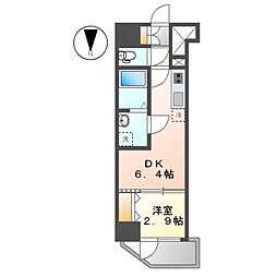CREST TAPP名古屋山王 1DKの間取図画像