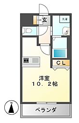 プレサンス名古屋駅前ヴェルロード ワンルームの間取図画像