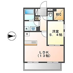 シェールブラン 1LDKの間取図画像