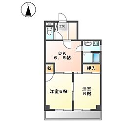 さくらビル 2DKの間取図画像