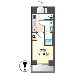 エスリード鶴舞グランパークス 1Kの間取図画像