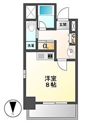 ル・ブルー鶴舞 ワンルームの間取図画像