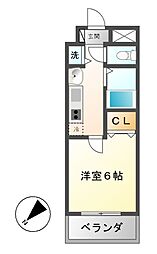 プレサンス新栄リミックス 1Kの間取図画像