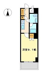 スクエア名駅南 1Kの間取図画像
