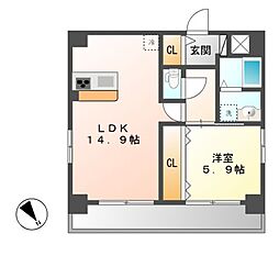 unroom 1LDKの間取図画像