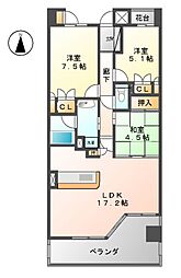 レジディア白壁東 3LDKの間取図画像