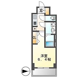 S-RESIDENCE平安通 1Kの間取図画像