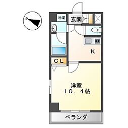 サクシードMt.1金山 1Kの間取図画像