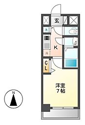 プレサンス栄ブリオ 1Kの間取図画像