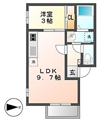 レガリスト荒江 1LDKの間取図画像