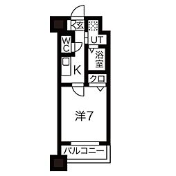 中駒グランヒルズ太閤通駅1 1Kの間取図画像