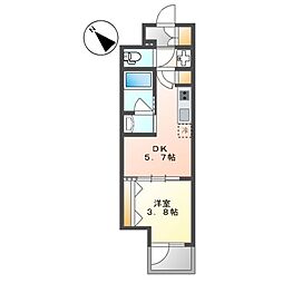 名古屋市千種区内山1丁目マンション 1DKの間取図画像