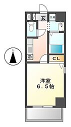 万宝マンション 1Kの間取図画像