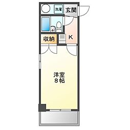ネオハイツ平和 1Kの間取図画像