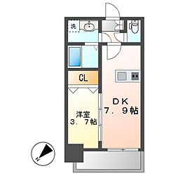 メイクスWアート上前津V 1DKの間取図画像