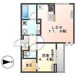 ルヴィータ高道 1LDKの間取図画像