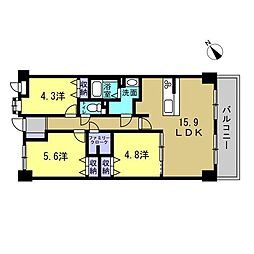 ダイアパレスウエストシティ四季の杜 3LDKの間取図画像