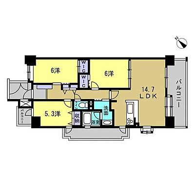 間取り ヴェルシャトー高陽弐番館 5階/-