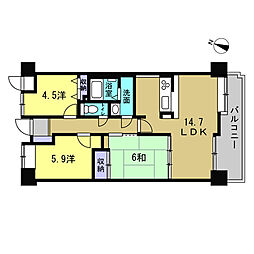 藤和ハイタウン古江 3LDKの間取図画像
