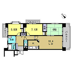 ロイヤルクリスタル東本浦 3LDKの間取図画像