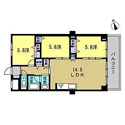 CO-OPマンションシートピア 3LDKの間取図画像