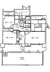 ライオンズヒルズ牛田早稲田 3LDKの間取図画像