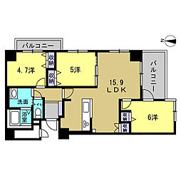 ダイヤモンドフォーラム五日市皆賀 3LDKの間取図画像