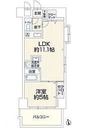 ダイアパレス舟入本町 1LDKの間取図画像