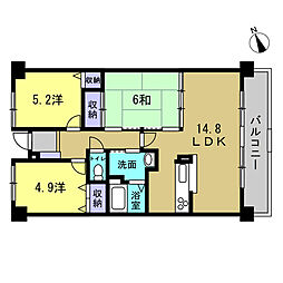 グラン・コート西原 3LDKの間取図画像