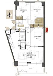 ダイアパレス海田 3LDKの間取図画像