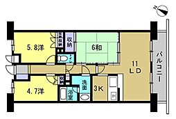 パークシティ草津南 3LDKの間取図画像