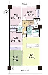 グランパル西原 4LDKの間取図画像