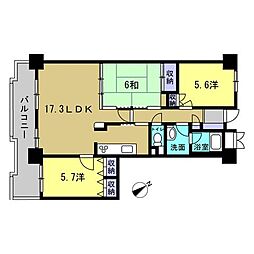 ダイアパレス皆賀 3LDKの間取図画像
